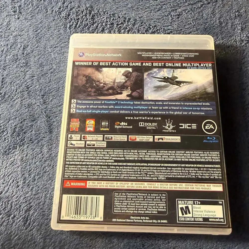 Battlefield 3 (Sony PlayStation 3, 2011) CIB Complete PS3 Black Label Video Game
